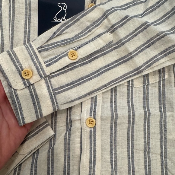 NWT Me & Henry Merchant Long Sleeve Button Down Shirt 100% Cotton Stripe - Picture 5 of 6
